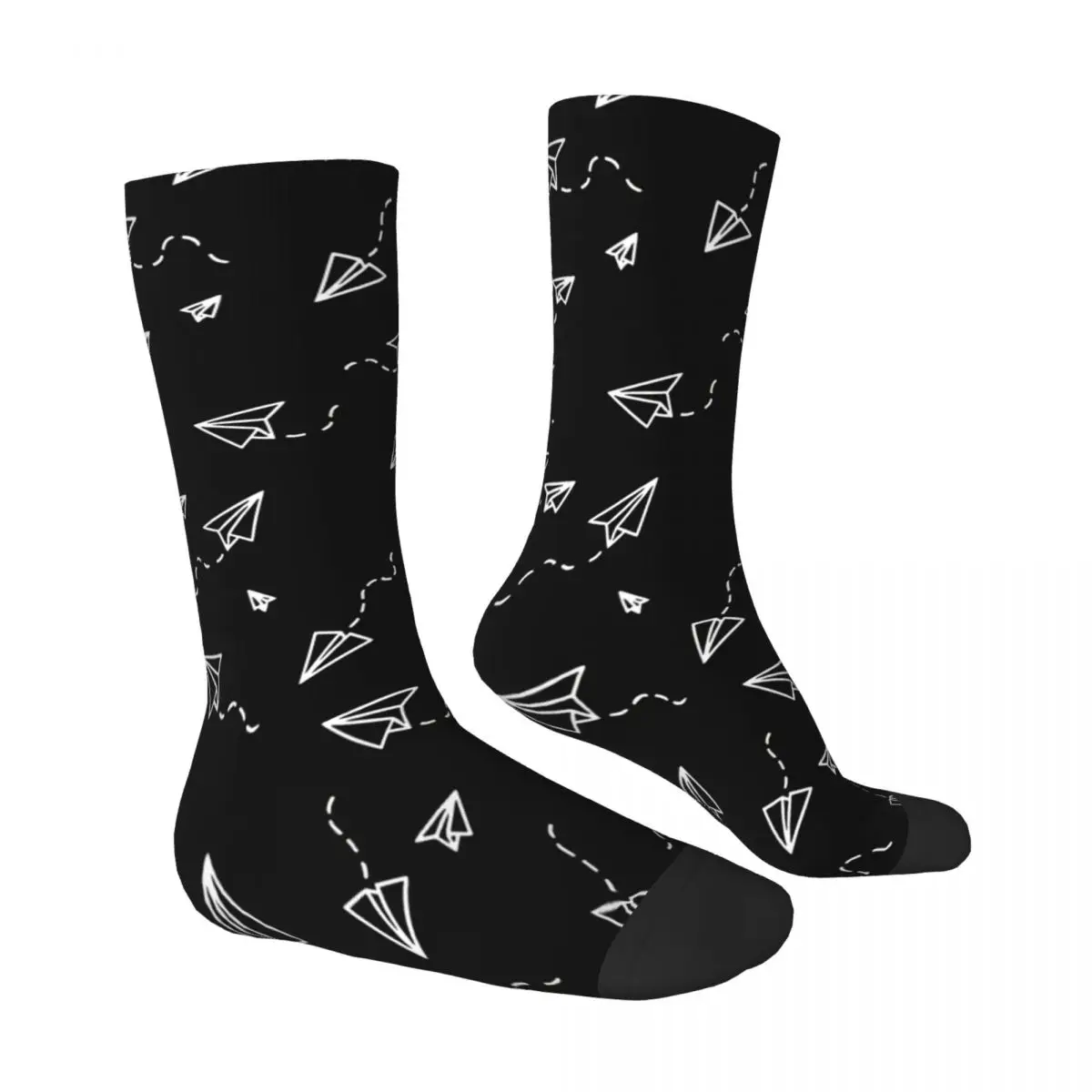 White Fly Paper Planes Socks Male Mens Women Summer Stockings Polyester