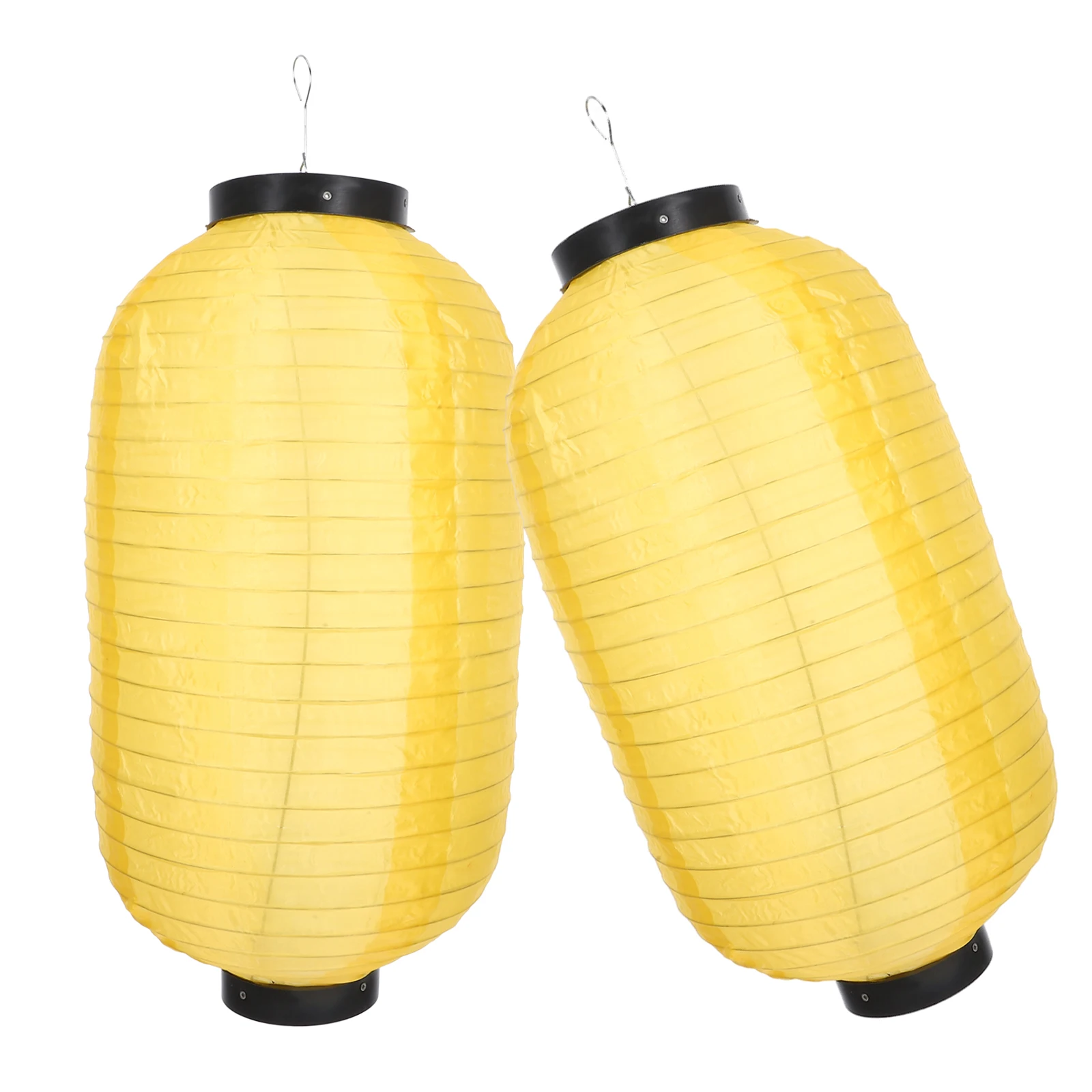 

2Pcs 45X25CM Golden Yellow Waterproof Silk Lanterns Japanese Style Decorative Festive Home Restaurant Hanging nament