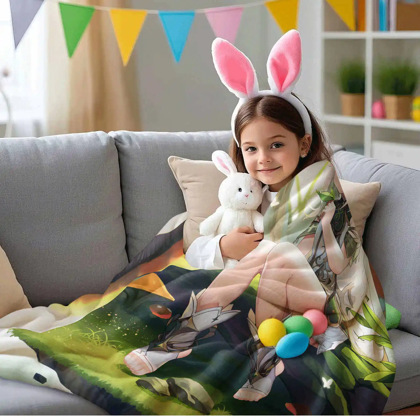 Genshin Impact   Nahida  Flannel Blanket Soft All-Season Throw for Home Camping Travel  Perfect Holiday Gift