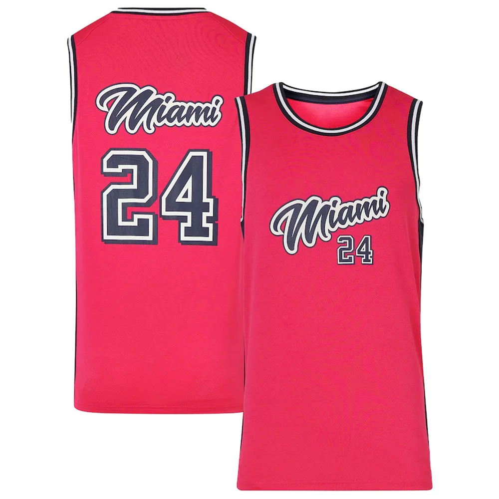 

2024 Special Edition Miami Basketball Jersey Casual Loose Breathable Sleeveless Tank Top Quick Drying Men's And Women's Top