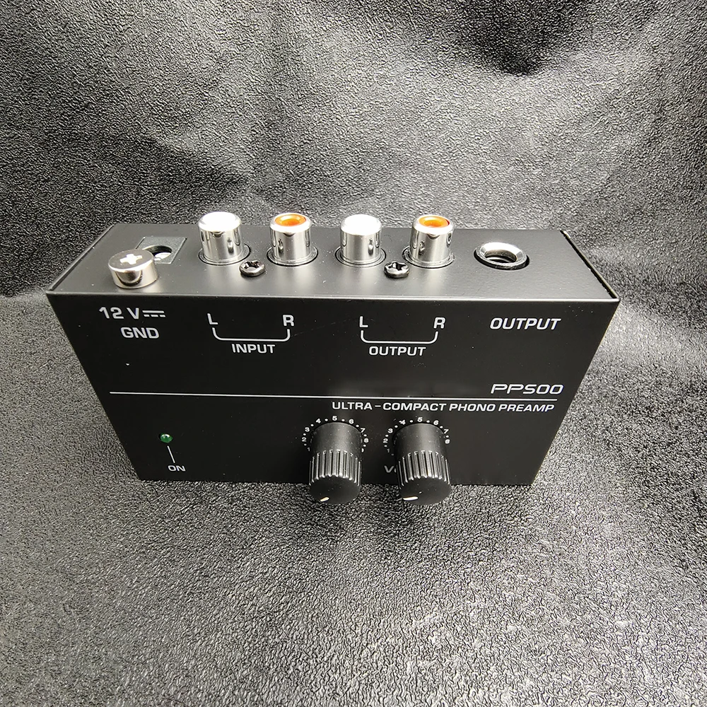 Ultra-compact PP500 High Quality Phono Preamplifier Preamp with Level Volume Controller RCA Input Output 1/4 Inch AMP