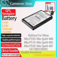 CameronSino Battery for Mitac Mio P350 Mio P510 Mio Spirit 480 Mio Spirit 485 fits Mitac 541380530005 GPS,Navigator battery