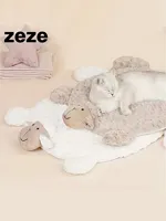 zeze sheep shapes Pet Beds For Large Medium Small Dogs Soft Plush,Dog mat for keeping warm and sleeping With Neck Pillow