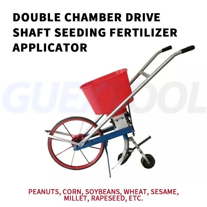 Seminatrice a spinta manuale Seminatrice multifunzionale ed applicatore di fertilizzante Arachidi Soia Grano Sesamo Seminatrice colza Topdressing Machin