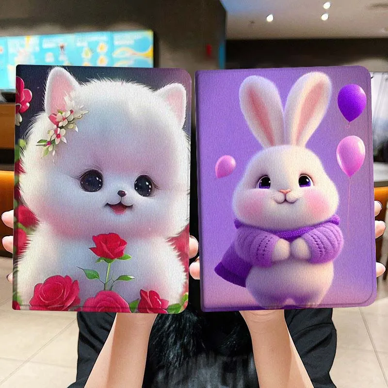

Dog Rabbit Cartoon Cute Art Gift For Honor Pad 8 V8 9 GT MagicPad 13 3 2 Tab MatePad Pro Air 12 X 12.6 Foldable Tablet Case