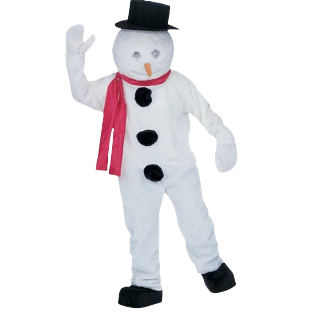 Best Price White Snowman Mascot Costume Happy Winnter Christmas Holiday Mascotte Outfit Suit Fancy Dress Free Ship SW628