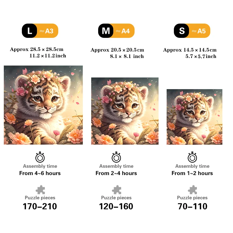 بانوراما خشبية النمر الألغاز الفن للبالغين ، قطع فريدة على شكل حيوان ، ألعاب تخفيف التوتر ، لعبة ترفيهية ديي ، ديكور المنزل