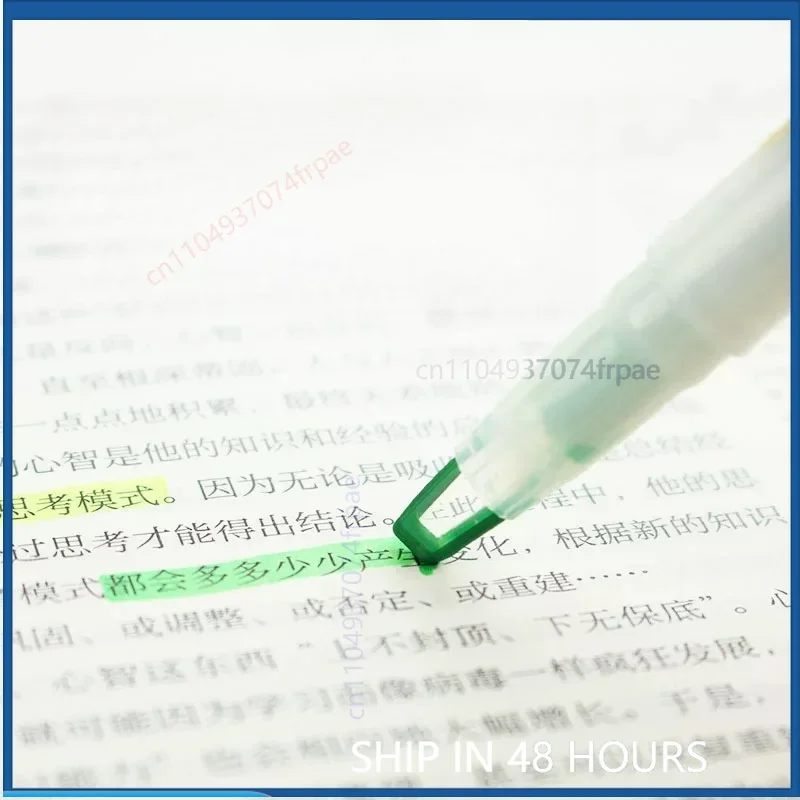 For MUJI Dual‑Ended Highlighter Pen With Transparent Window Tip Precise Highlighting Water‑Ink School Office Marker Pen（4pc）