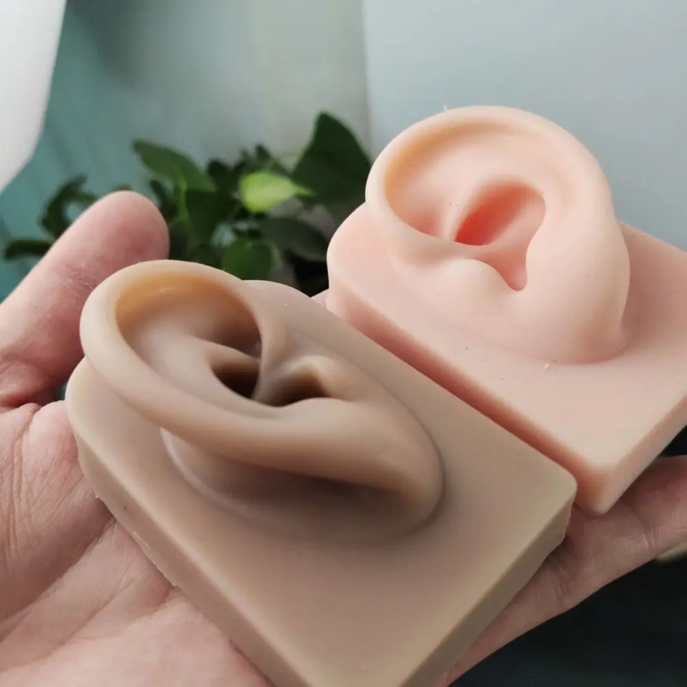 Practice Mannequin Teaching Tools for Hearing Teaching Simulation Ear Jewelry Earrings Display Silicone Ear Model Fake Ear
