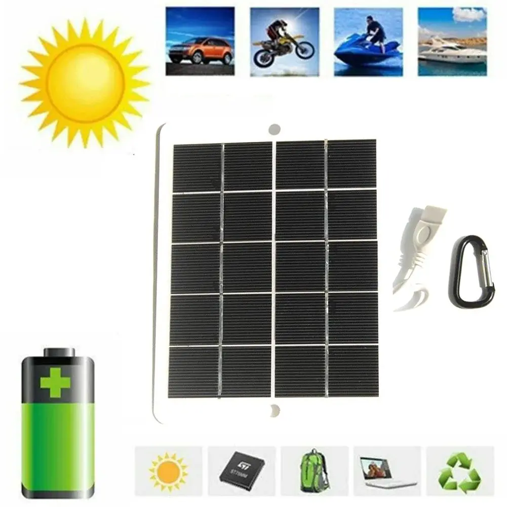 Portable USB Solar Charger Panel For 6W 5V Solar Panel With USB Output Outdoor Solar System For Cell Phone Charging