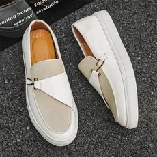 Double Hook Board Shoes Men's Fashion British Gentleman's Men's Shoes European Station Casual Leather Shoes