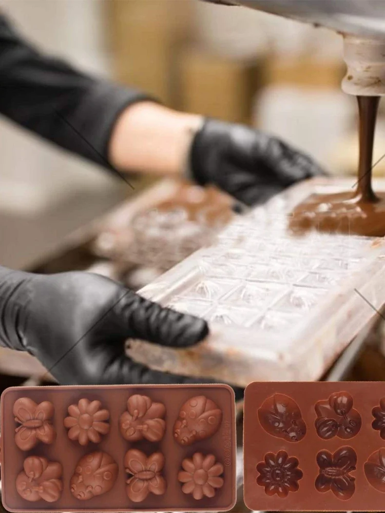 Moule à chocolat en Silicone, véhicules et formes d'animaux, pour la fabrication de gâteaux au chocolat, gaufres, bonbons, biscuits, 2 pièces
