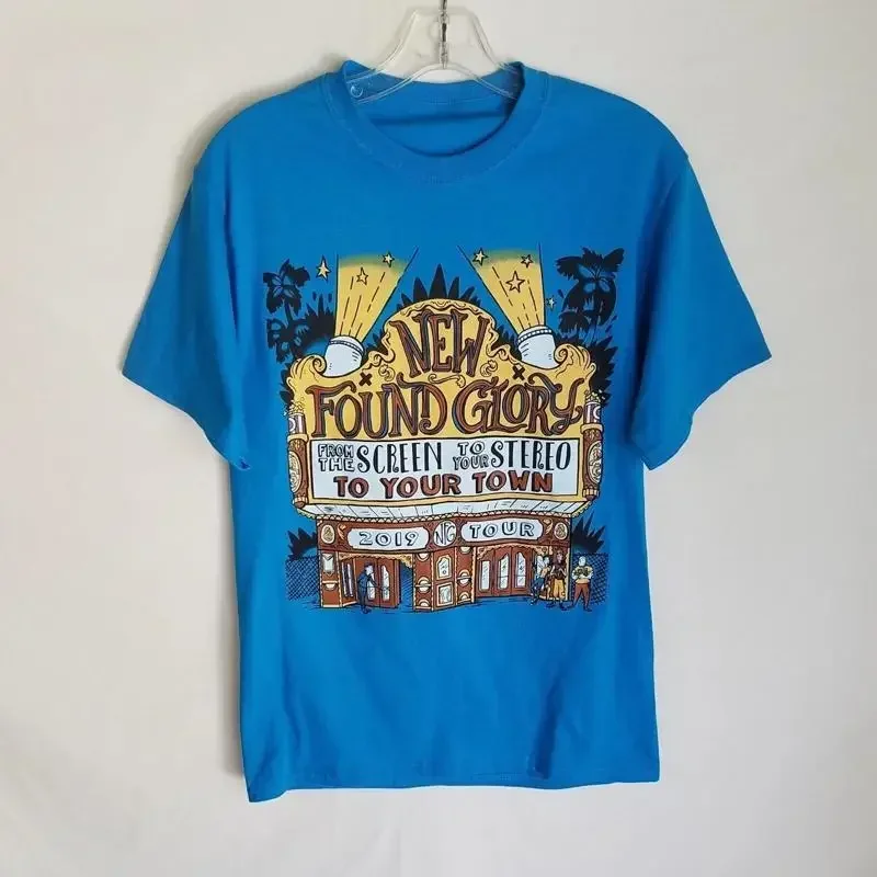 New Found Glory From The Screen To Stereo 2019 Tour T shirt 2side blue