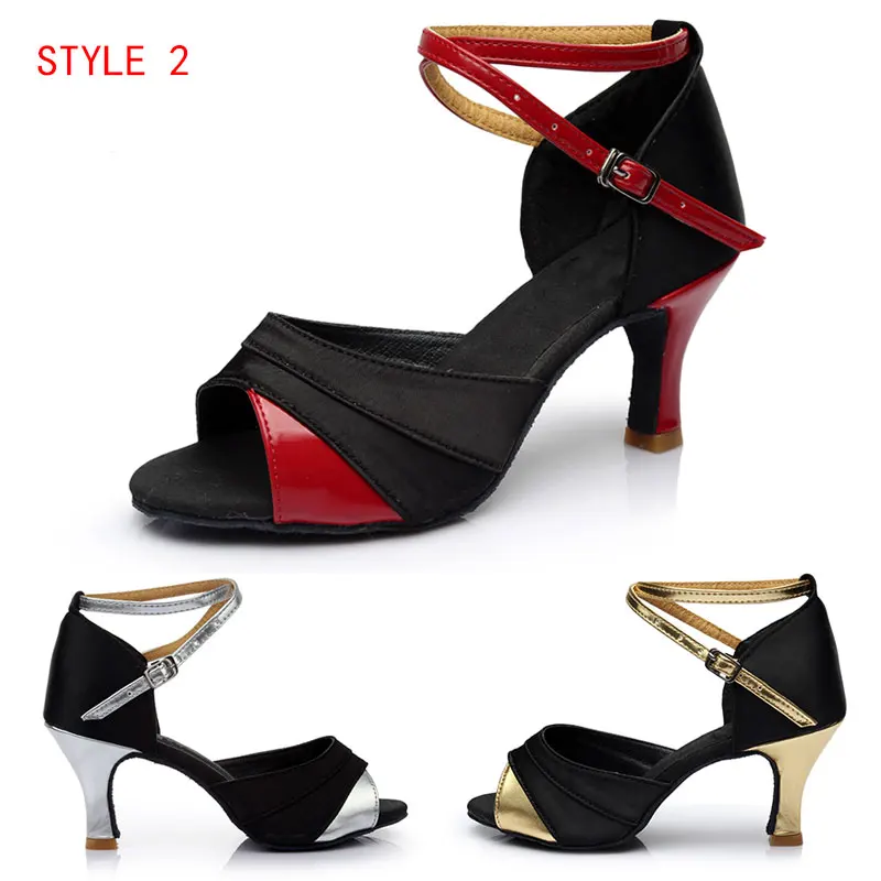 Zapatos de baile latino para mujer/niña, zapatos de baile de salón de Tango, tacón alto de 7CM y 5CM, fondo suave, novedad