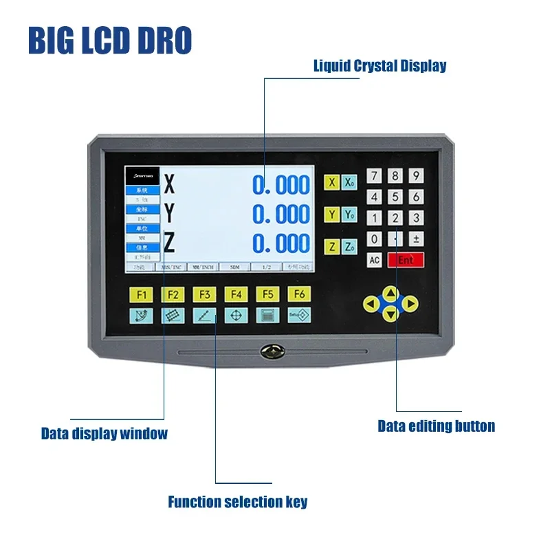 3 Axis LCD DRO Set Digital readout Display And 3 Pieces 5U Linear Glass Scale Encoder 50-1000mm Boring Machines Milling YH800-3