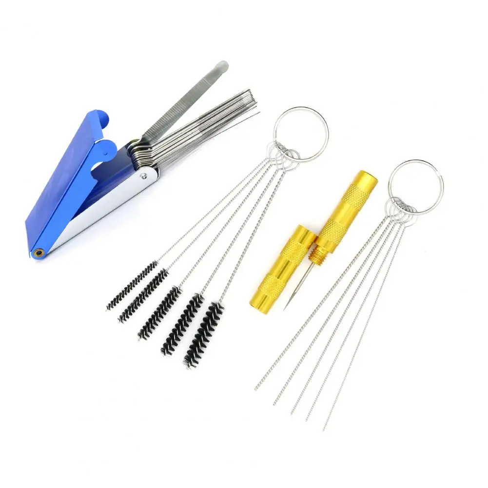 

Щетка для чистки карбюратора, нейлоновый комплект карбюратора с щетками из нержавеющей стали, нейлоновые иглы для мотоцикла, маленькие для изогнутых