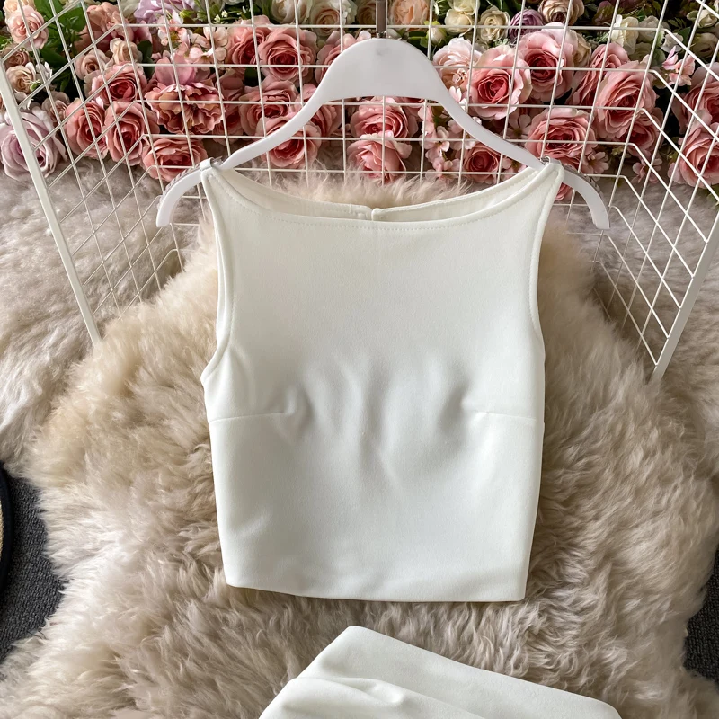 Vrouwen Zomer Pak OL Dame Elegante Sets Crop Top Hippe Rokken Outfit Vrouwelijke Zoete Hot Party Diner Banketten Elegante Sets