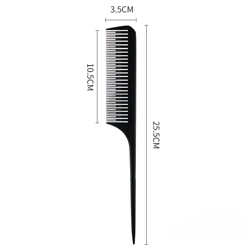 Plástico apontou-cauda cabeleireiro pente, cabeleireiro, tintura de cabelo profissional, alta temperatura, anti-estático, corte