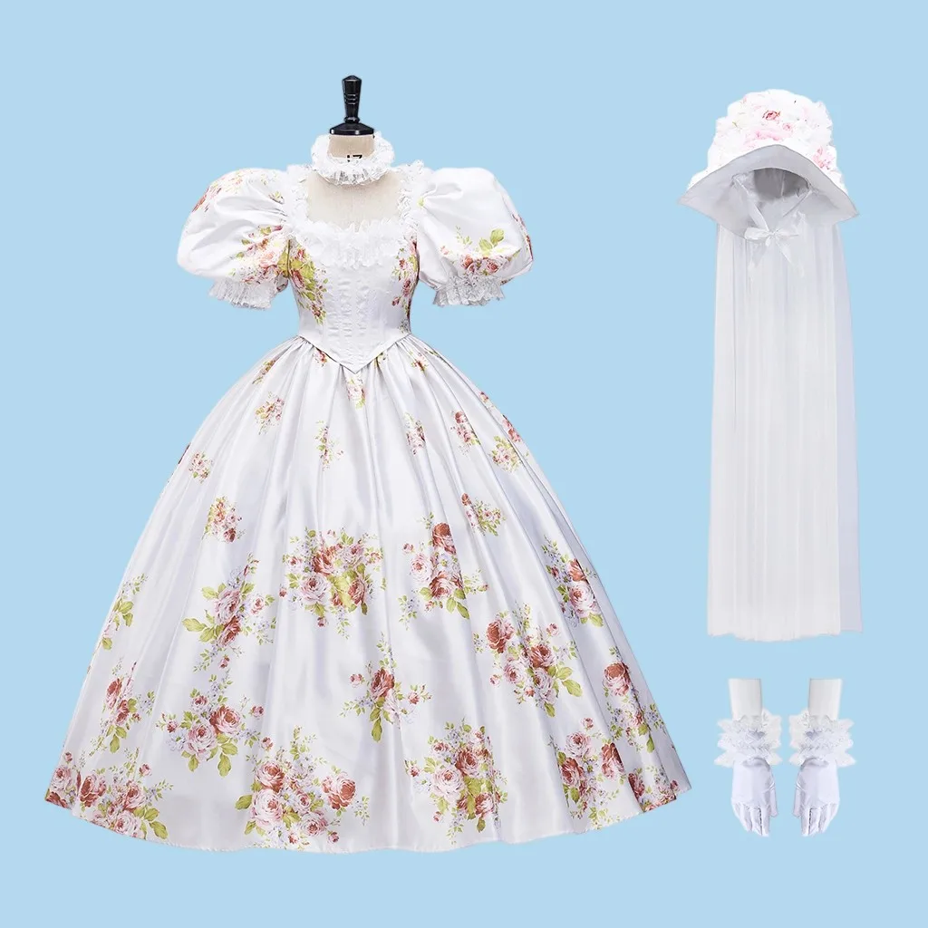 

Victorian Princess French Rococo Dress Royal Queen Visiting Travelling Costume Queen Marie Antoinette Baroque Ball Gown