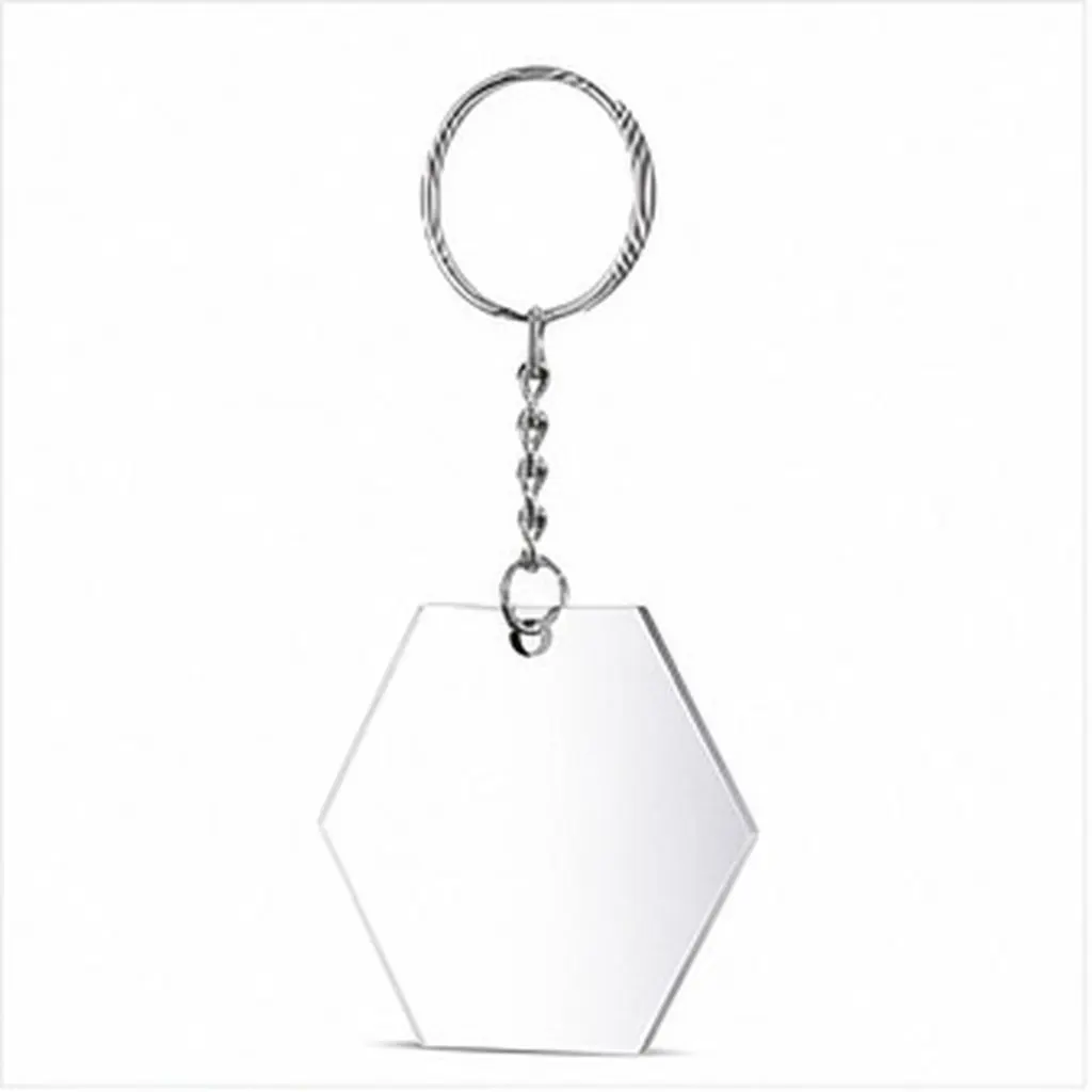48Pcs Acrylic Keychain Transparent Blank Round DIY Crafts Set Keyrings Lightweight Smooth Edges Custom Gift Accessories