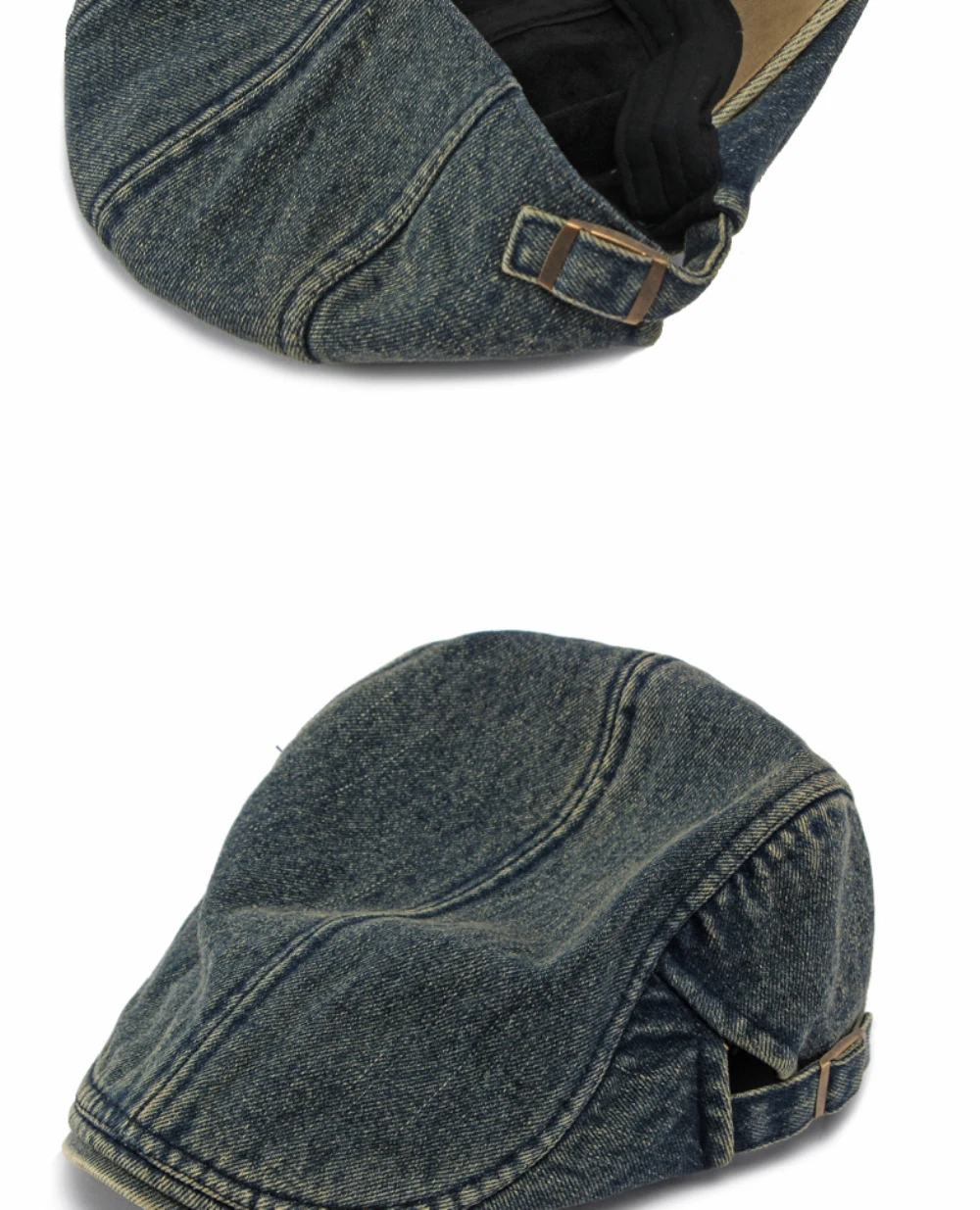 HT5155 Herren- und Damen-Baskenmütze, Künstler-Malermütze, Denim-Ivy-Flatcap für Damen und Herren, 2026 Neue Herbst-Winter-Fleece-gefütterte Denim-Baskenmütze – Detail 13
