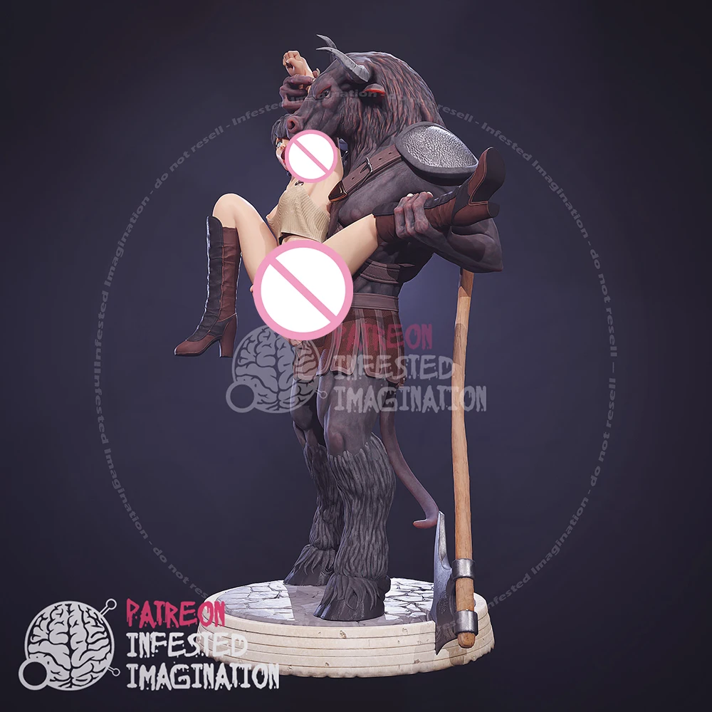 WaiFu Bullhead Monster perempuan NSFW 3d Model dicetak Resin Model tokoh tidak dicat Kit miniatur garasi Gk Kit Diy belum dirakit