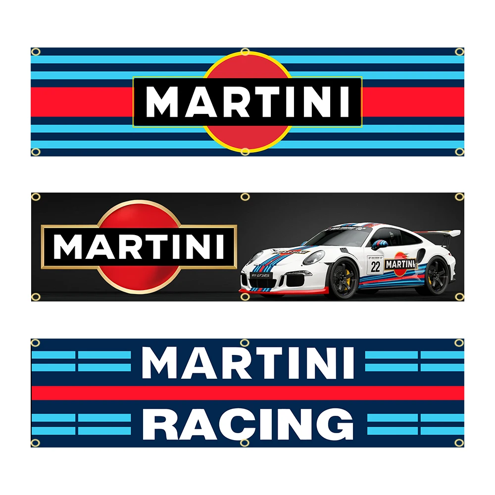 60X240cm Martinis Super Racing Car Banner Flag Polyester Printed Garage or Outdoor Decoration Tapestry