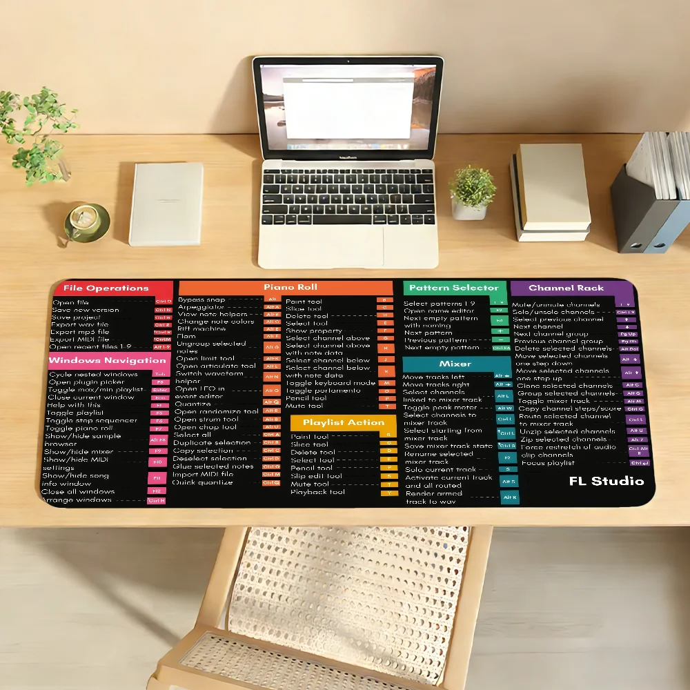 keyboard shortcuts FL Studio Mouse Pad Computer Laptop Rubber Non-slip Mouse Mat Mousepad Gamers Decoracion Desk Mat