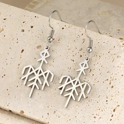 Dawapara Norse Runes Wardruna Symbol Earrings Elder Futhark Mythology Protection Amulet Stainless Steel Dangle Earrings