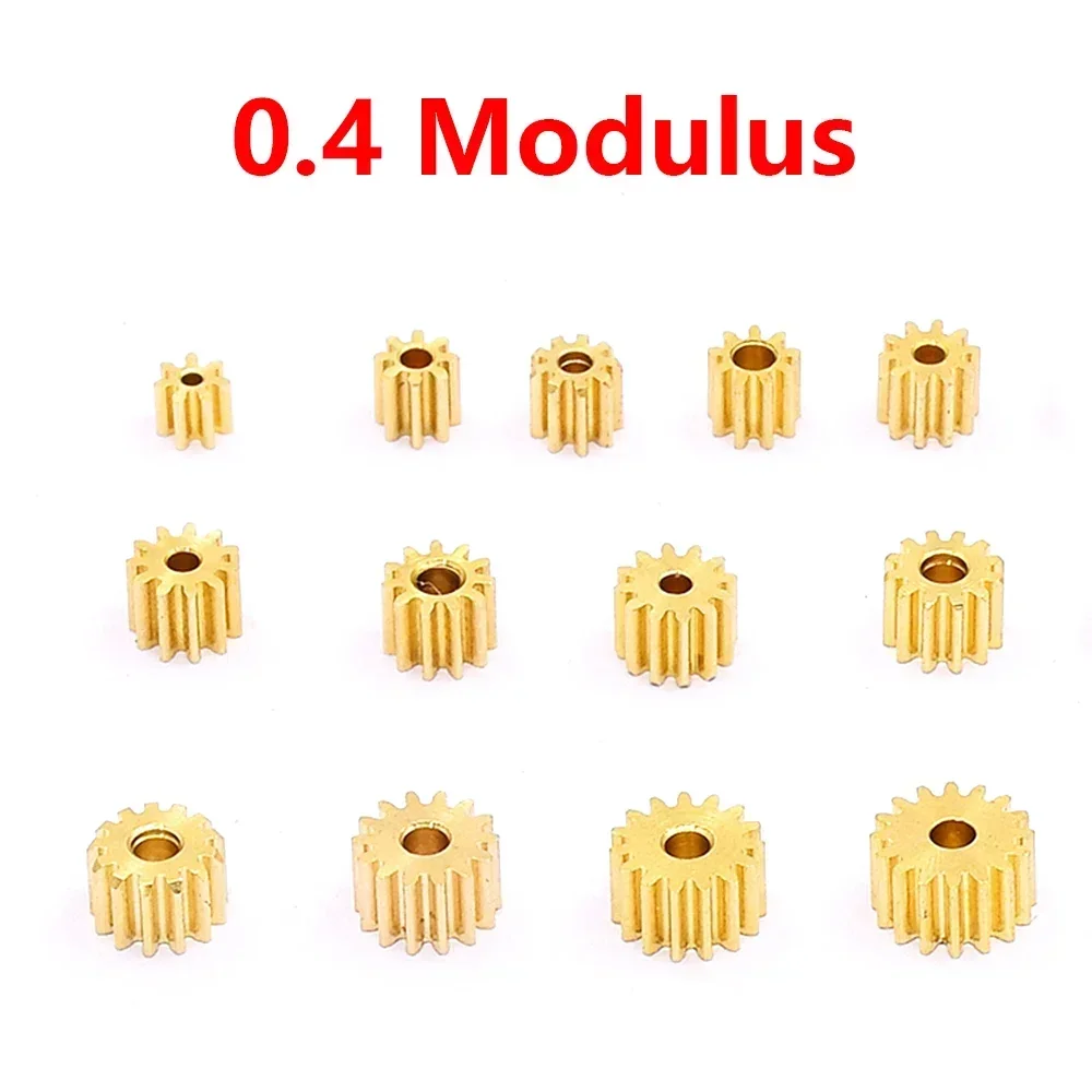 5pcs/lot 7T 8T 9T 10T 11T 12T 13T 14T 16T 18T Teeth 0.4M Modulus Brass Pinion Copper Gear Fit 1mm 1.5mm 2mm 2.3mm Motors Shaft