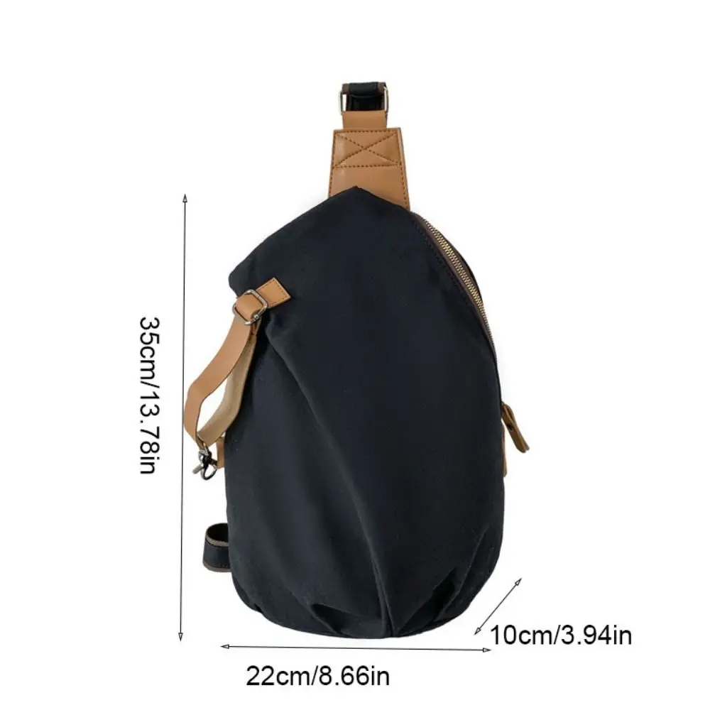 Solid Color Men's Chest Bag Large Capacity Waterproof Nylon Crossbody Bag Multifunctional Commuting Casual Phone Pouch Unisex
