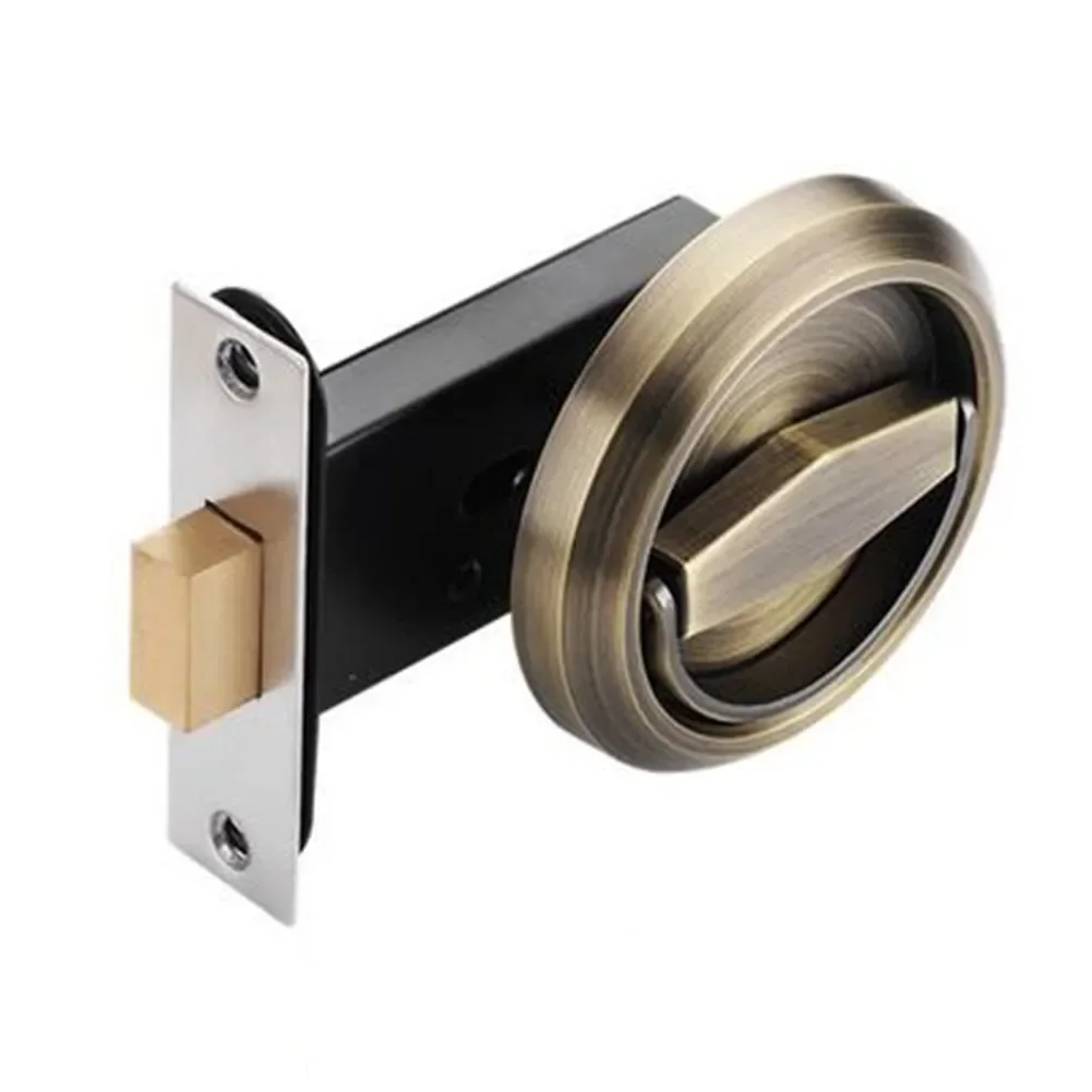 Single-sided Invisible Door Lock with Stainless Steel Handle and Copper Latch Suitable for Sliding Doors and Cabinets