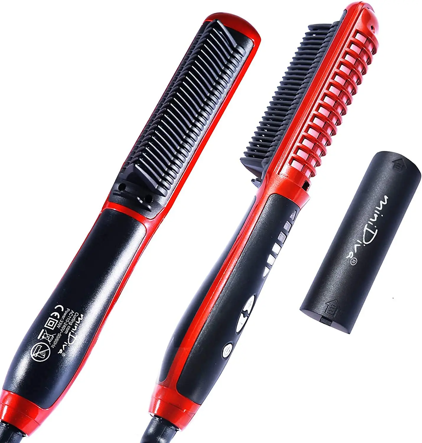 

2-in-1 Hair Curler & Straightener, 30s Fast Heat, 6 Settings, Auto Off, Portable for Home & Travel