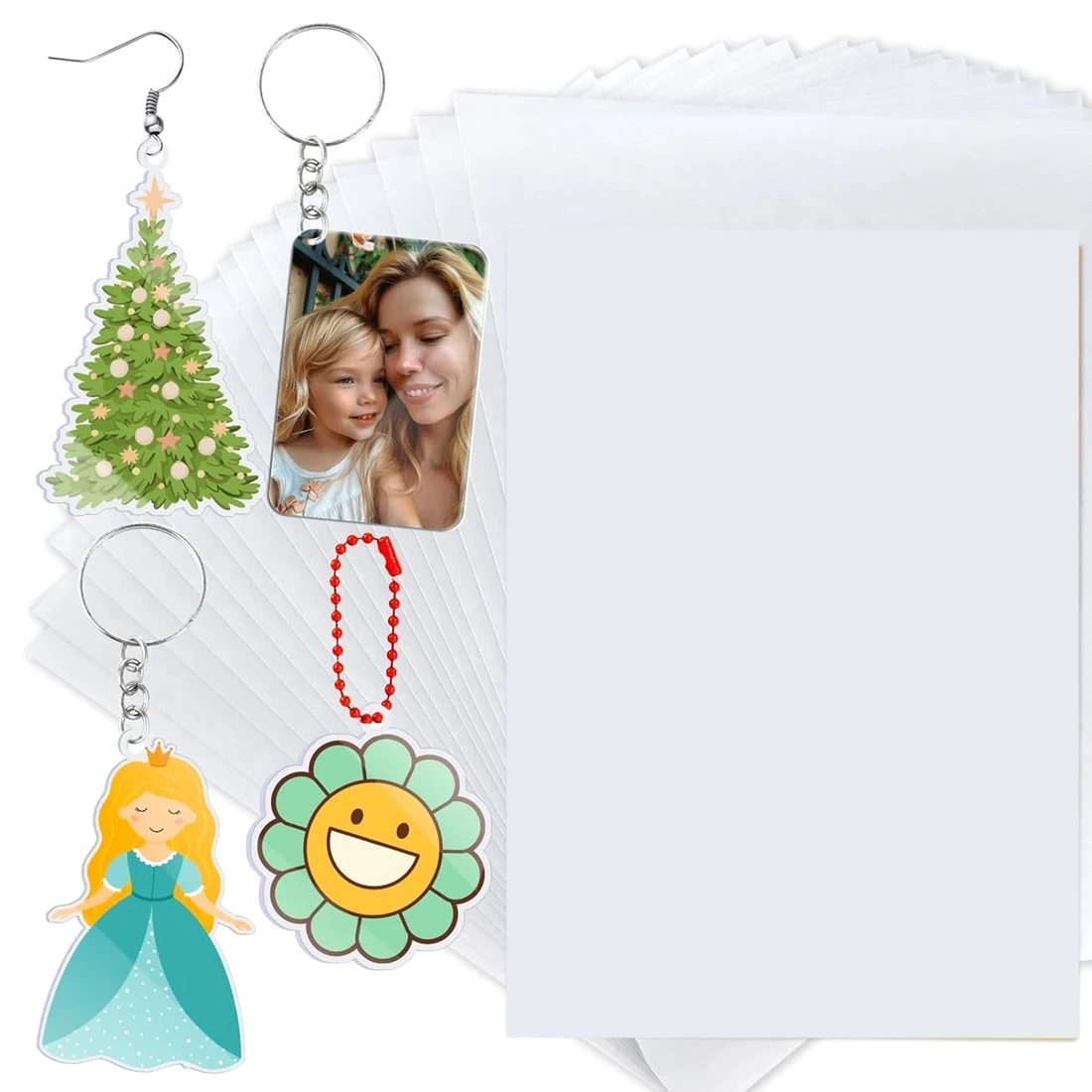 Printable Shrink Dink Sheets,Semi-Transparent Shrinky Films Papers for Inkjet Printer,Printable Shrinky Plastic 6sheets