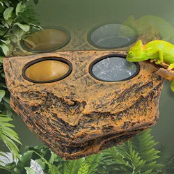 Magnetic Reptile Feeder Ledge Reptile Food Water Dish With 4 Bowl Gecko Lizards Tree Frogs Chameleons Tank Feeder Ledge
