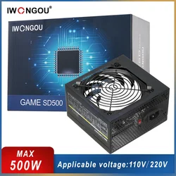 IWONGOU PC Power Supply 500 Watt MAX For Gaming Desktop Computer 24pin 12v Atx Dual Voltage 110/220V 500w Source GAMESD500 PSU