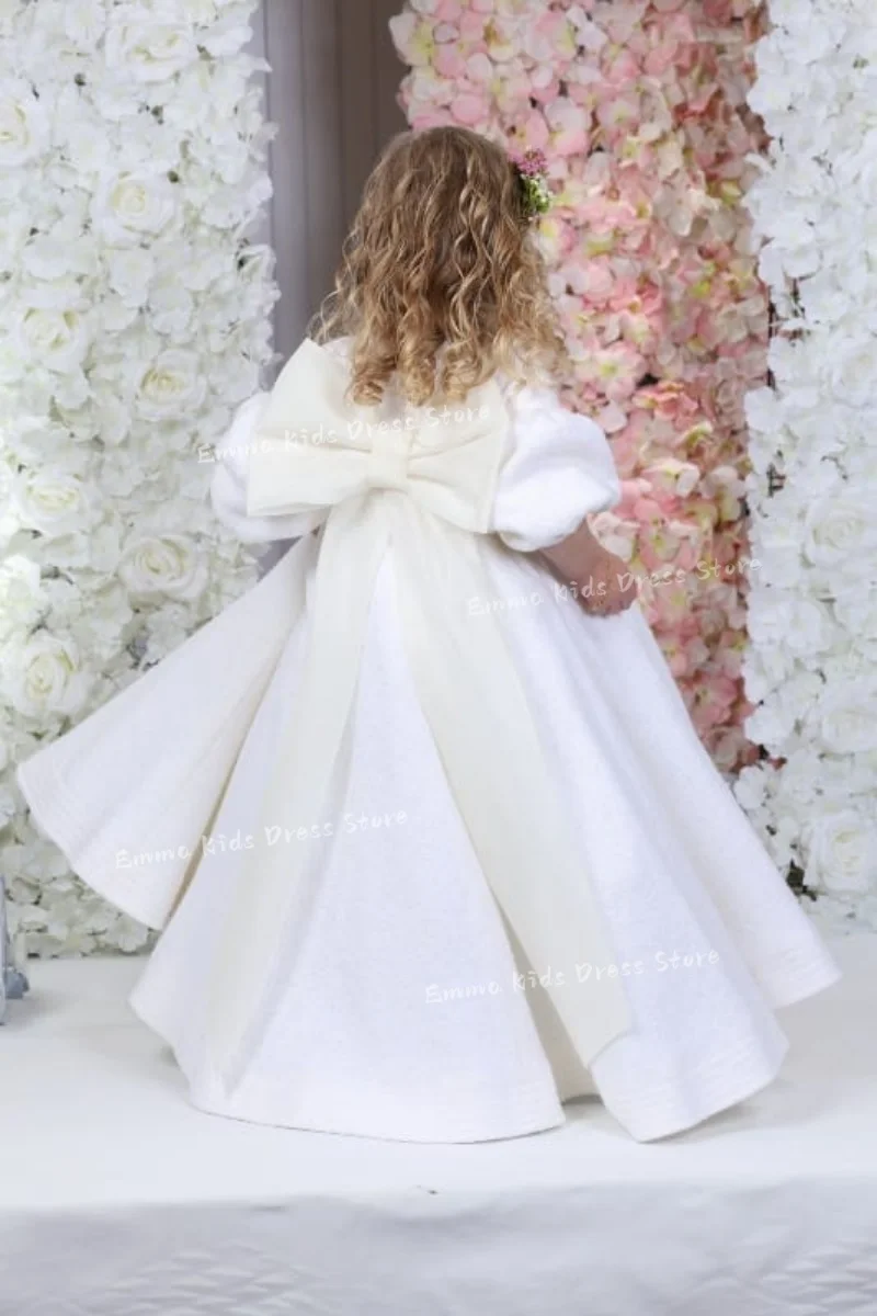 

DORIS Custom Simple Flower Girl Dress Short Sleeve Wedding Children's Birthday Party First Communion Prom