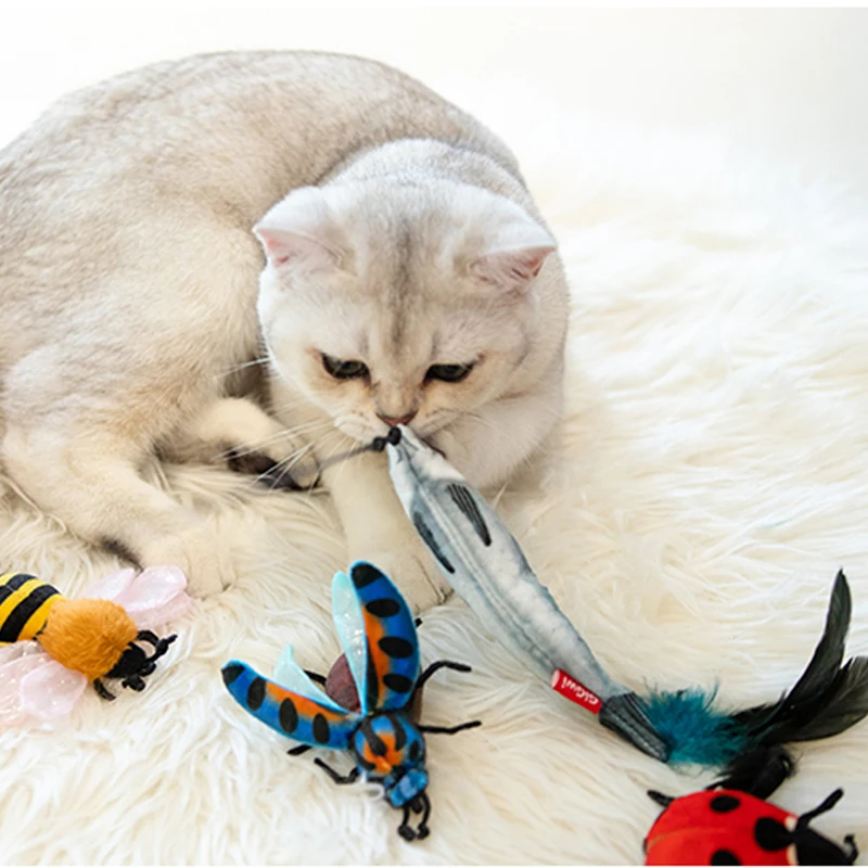 GiGwi Cats Gift Set Feather Toys Flying Dance Series Pets Simulated Fish Toy Cat Teaser Stick Interactive Pet Supplies