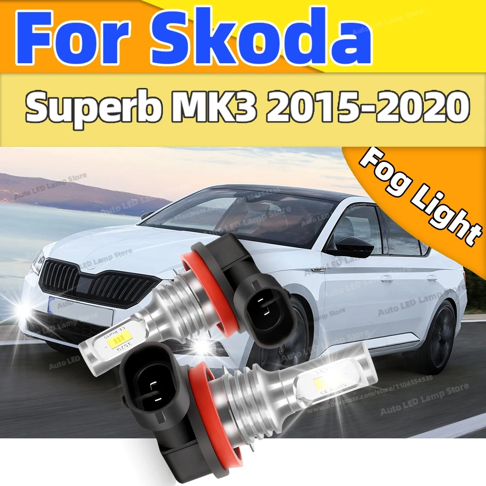 

2Pcs LED Fog Lamp Car Fog Light Front Bulb 20000LM Ultra Bright Plug and Play For Skoda Superb MK3 2015 2016 2017 2018 2019 2020