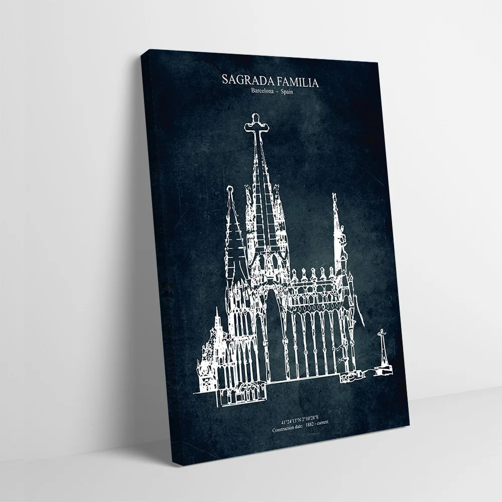 Sagrada Familia Stampa Poster Immagini personalizzabili Wall Art Canvas Painting per la decorazione della stanza Decorazione murale per interni