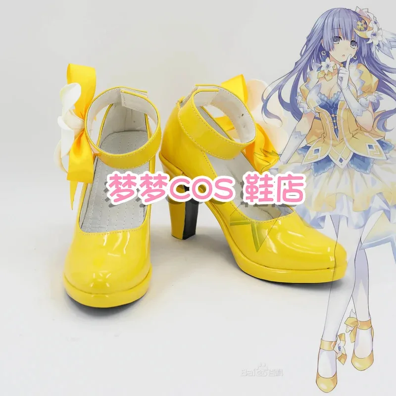 2025 11 DATE A LIVE Izayoi Miku Cosplay Shoes Halloween Anime Yellow Boots