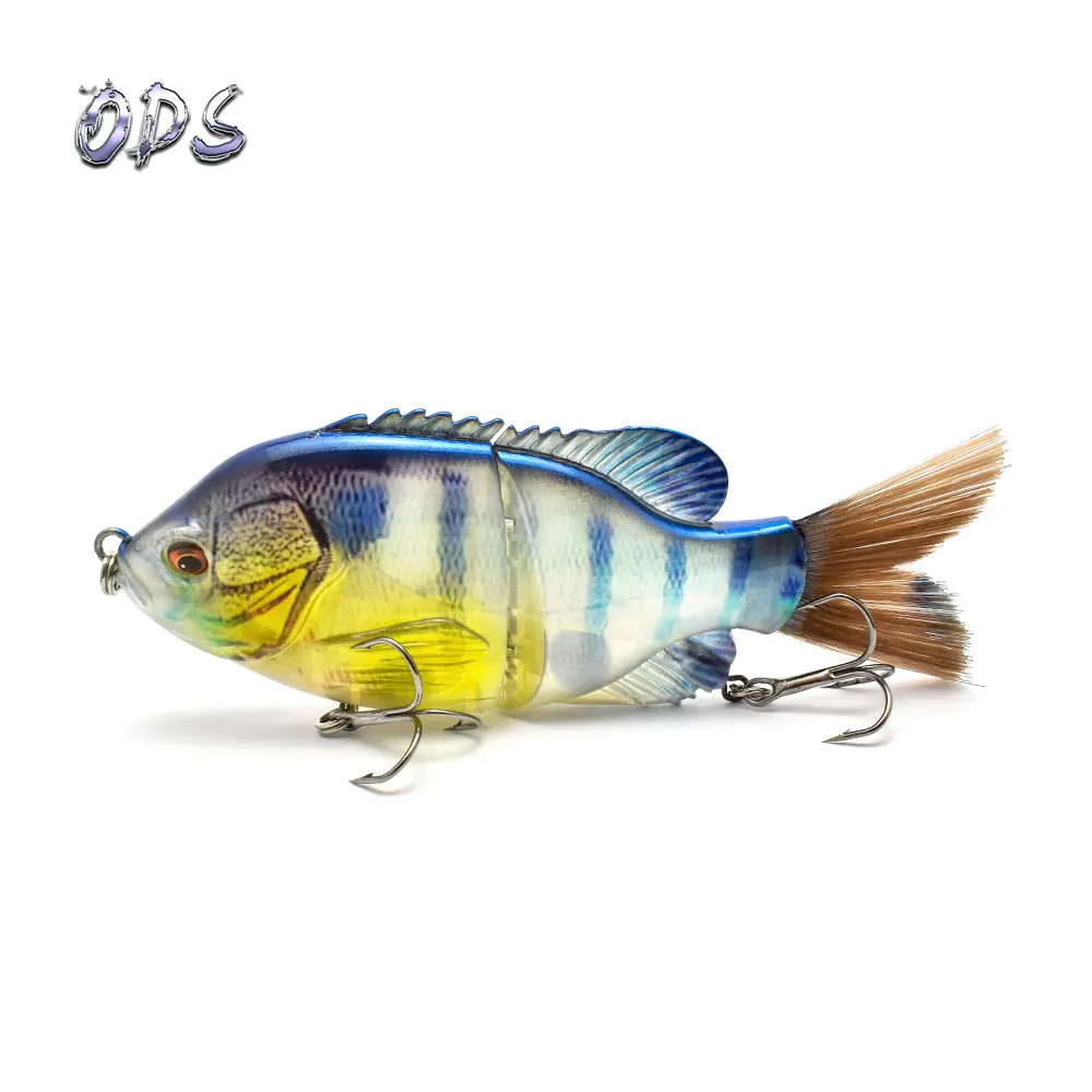 5.5 بوصة Bluegill الأسماك بطيئة غرق الطعم البلاستيك الاصطناعي صيد السمك معدات صيد الأسماك Bluegill الإنزلاق الطعم #6