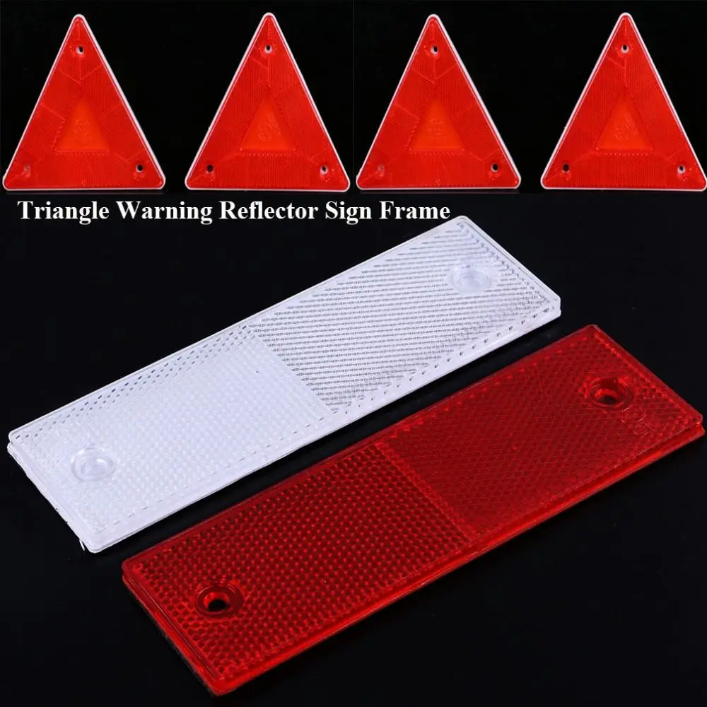 Triangle Warning Reflector Sign Frame Alerts Safety Plate Rear Light Trailer Fire Truck Car Reflective Strip Sticker