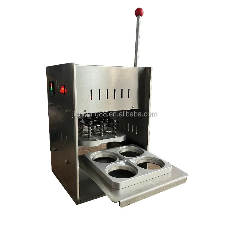 Fast Food Sealing Machine Film Strip Aluminium Foil Box Sealer Packaging Machine Square Box Round Box Tray Sealing Machine
