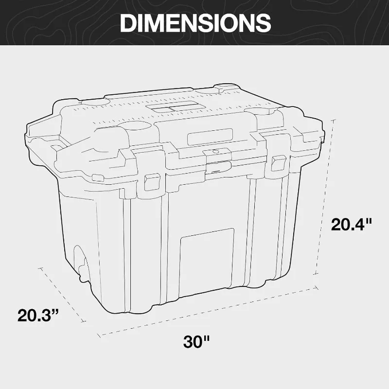 50 クォート エリート クーラー ボリューム: 真の 50 クォートの内部ボリューム (缶 34 個を収納可能)