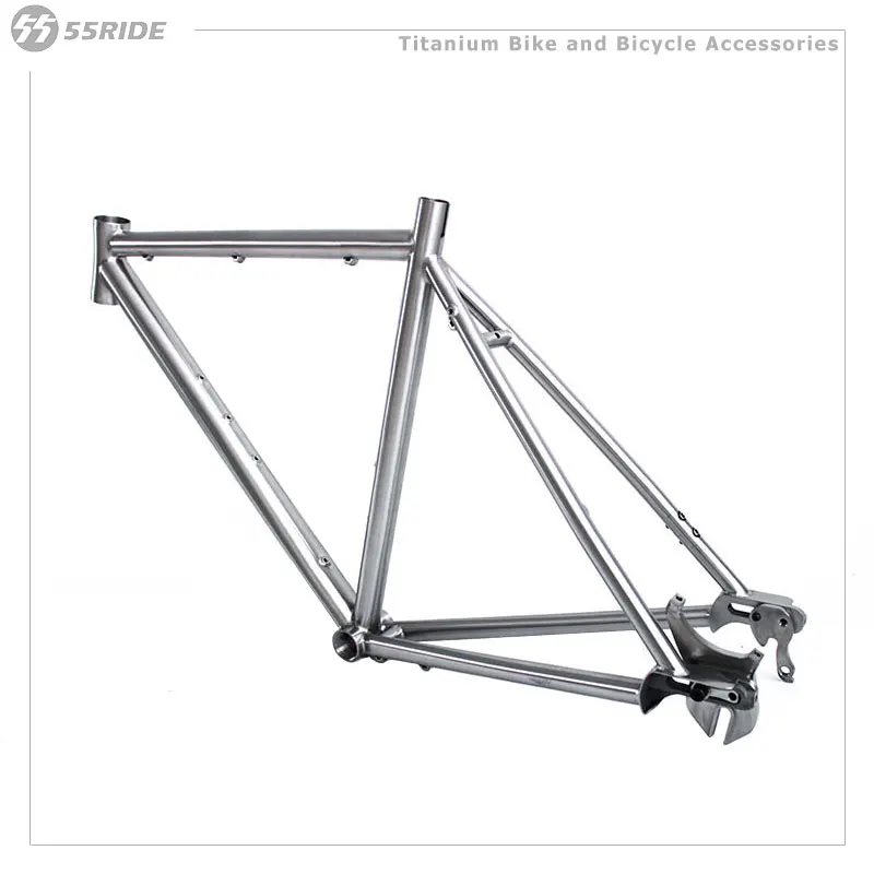 Titanium Belt Drive Bike Frame, Disc Brake, Single Speed, Bicycles Accessories for Gravel Road Bicycle