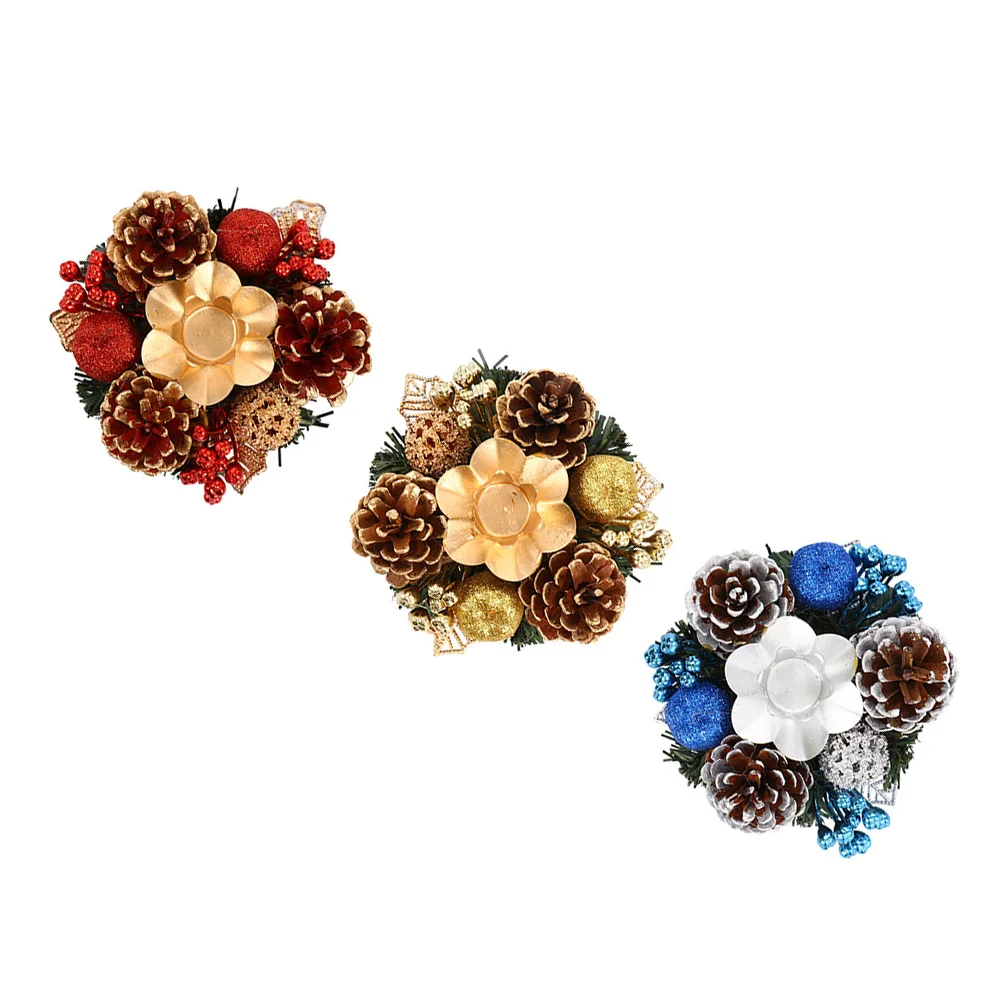 

3Pcs Christmas Candlestick Unique and Classical Craft Candleholder for Festival Decorations Christmas Candlestick