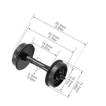 Evemodel HO Scale 12 Pack DC Evemodel 12pcs HO Scale 1:87 Metal DC Wheels & Axles - Gray, Painted, C8721 1:87 Metal Wheelsets