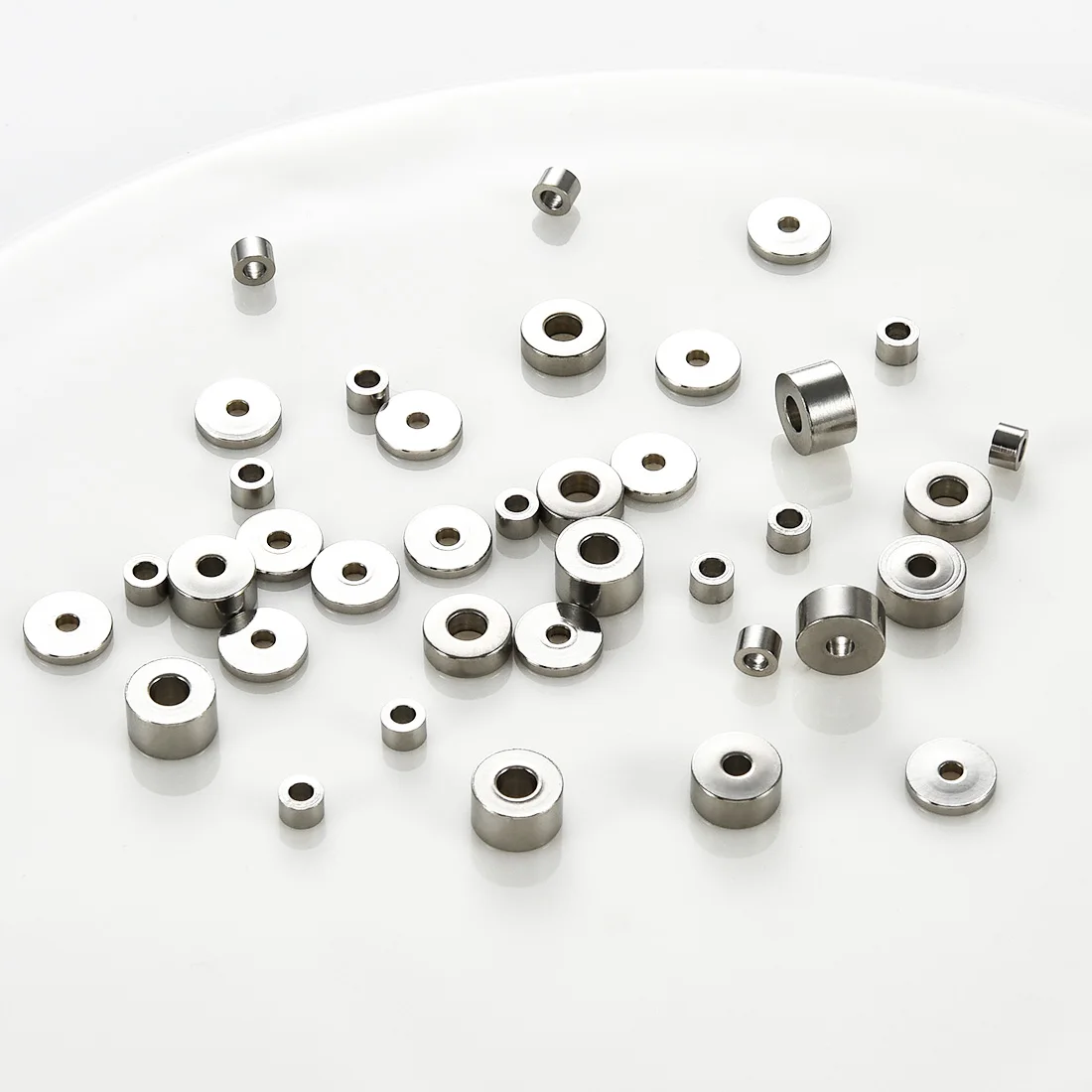 50Pcs Stainless Steel Cylinder Spacer Beads 3/4/6MM Silver Disc Bead Jewelry Finding Accessory for DIY Bracelet Necklace Making view 4