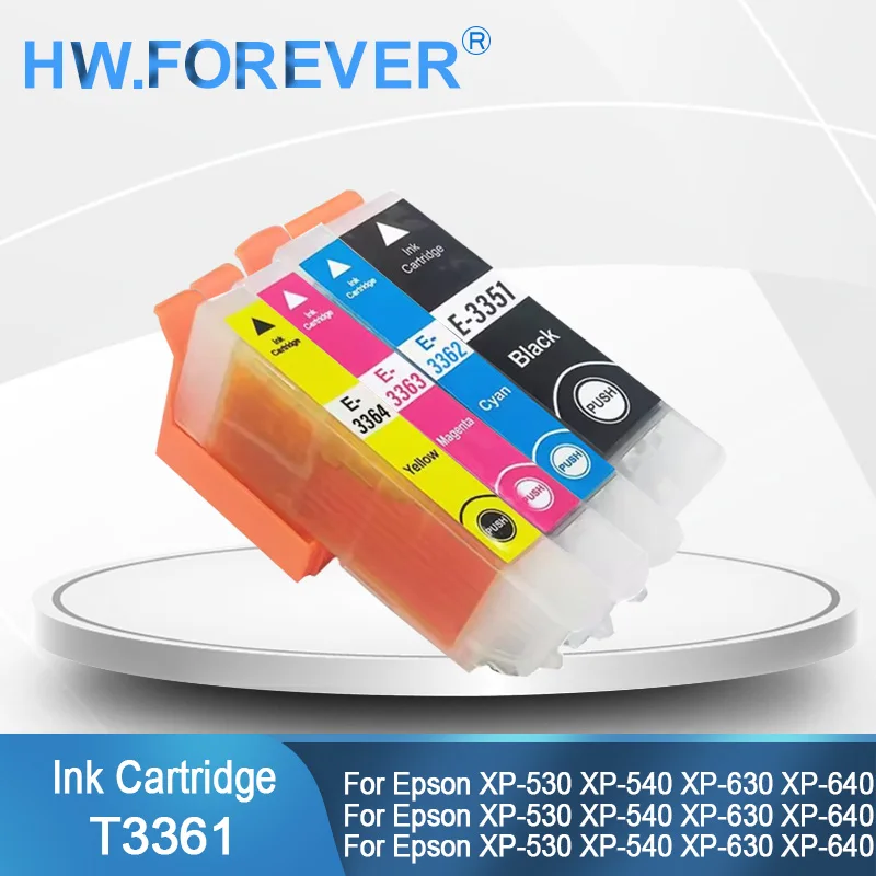 Cartouche d'encre Compatible T3351 3361 33XL, pour imprimantes Epson XP-530 XP-540 XP-630 XP-640 XP-635 XP-645 XP-830 XP-900